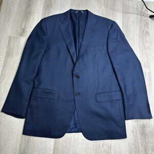 Canali Blazer Mens 54 Large Check Silk Wool Made Italy Saks Fifth Avenue Jacket